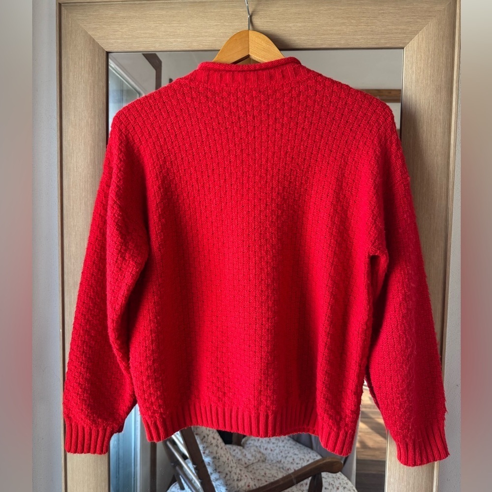 White Stag Women's Vibrant Red Cable Knit Cardigan Large - Picture 2 of 5